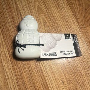 NWT BarBox Rubber Super Chewer Sam The Snowman Dog Toy Medium Rudolph Collection
